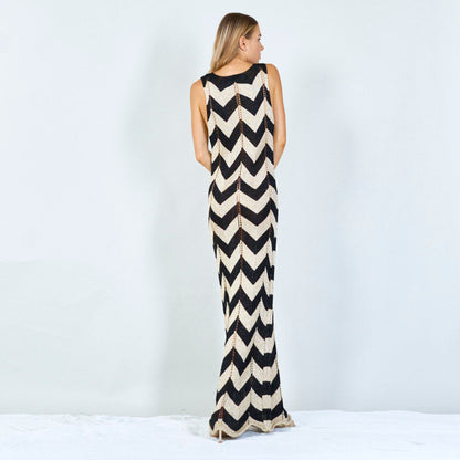 Maxi Abito Chevron Senza Maniche