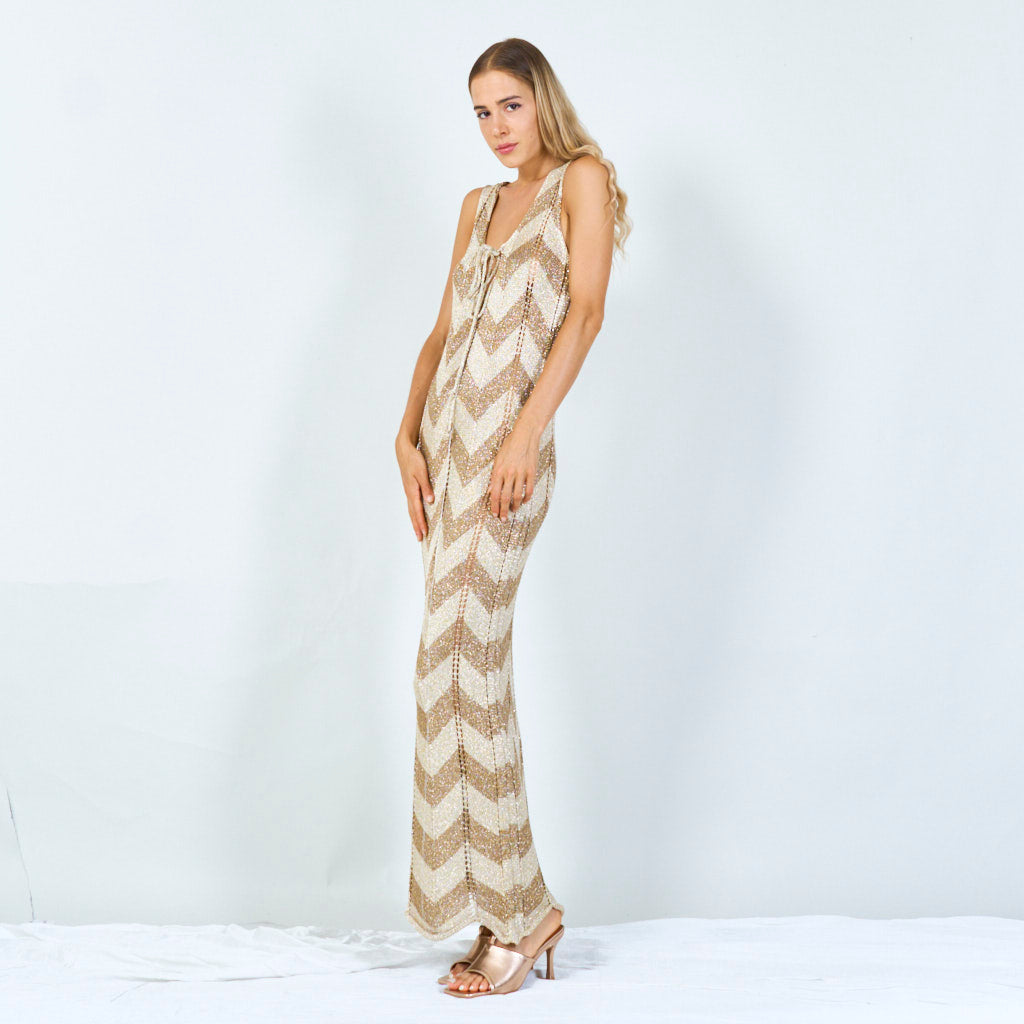 Maxi Abito Chevron Senza Maniche