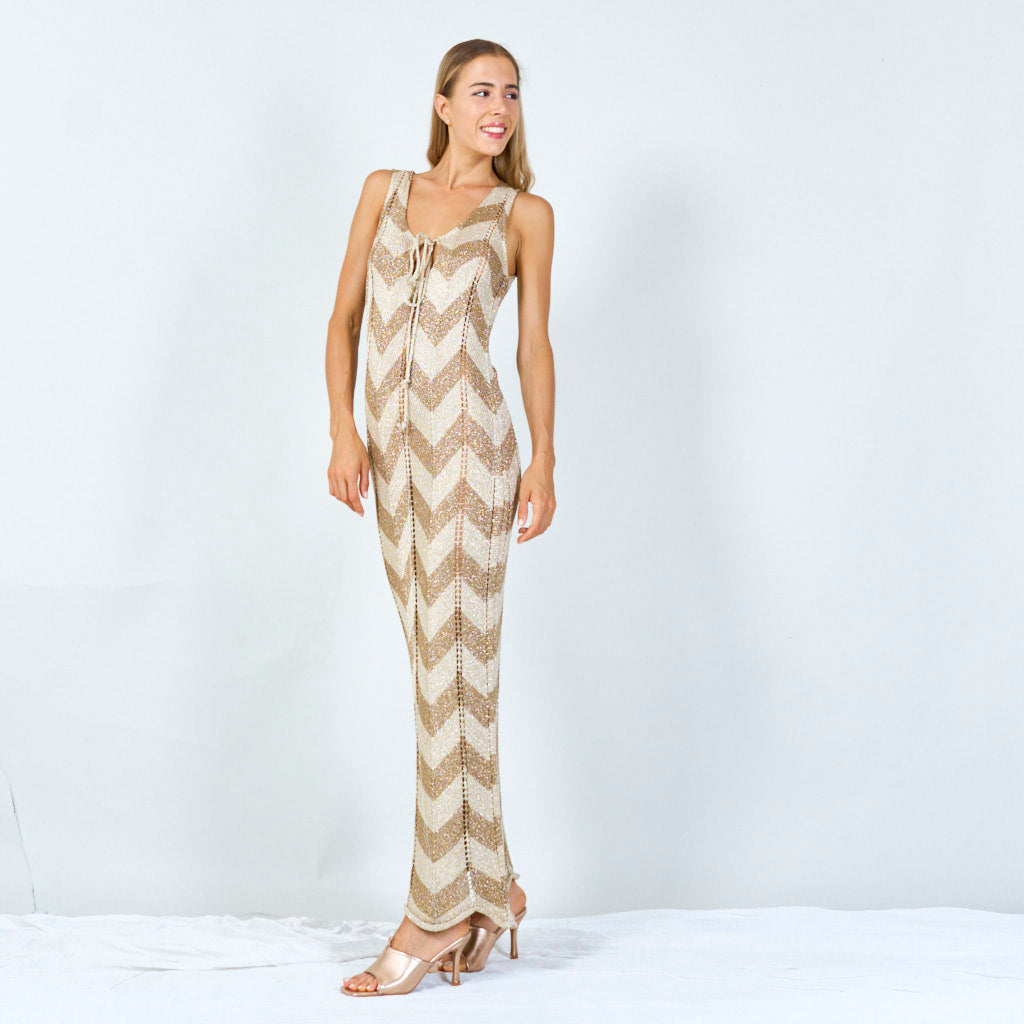 Maxi Abito Chevron Senza Maniche