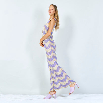 Maxi Abito Chevron Senza Maniche